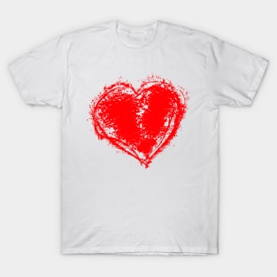 scribble heart polkadots on black T-Shirt